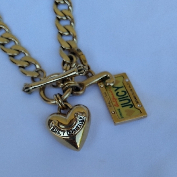 Vintage Juicy Couture Gold Necklace with Heart Charm - Picture 2 of 4